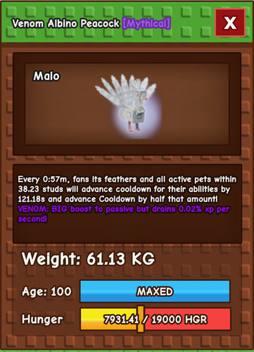 Huge venom albino - venom, grow