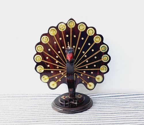 Vintage handarbeit holz pfau - vintage,