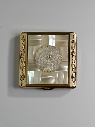 Vintage perlmutt art deco pfau - deco,