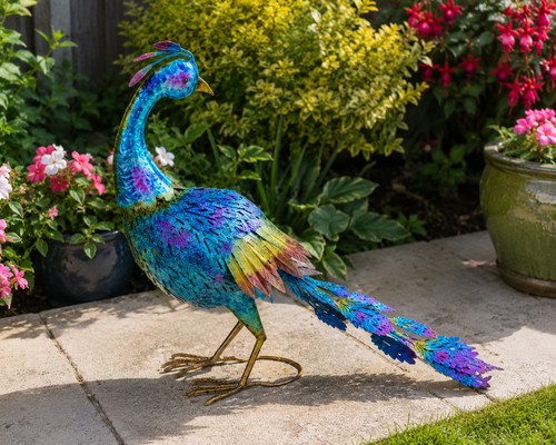 Große bunte metall pfau - bunte,