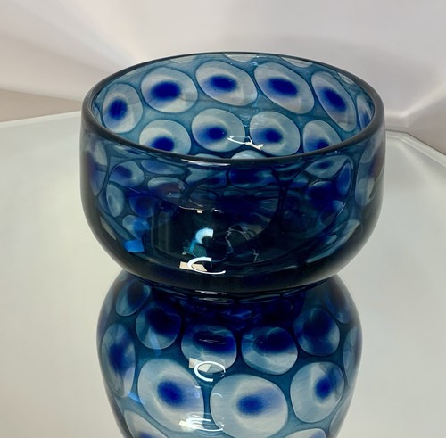 Glass bowl vase peacock s - glass, bowl-vase
